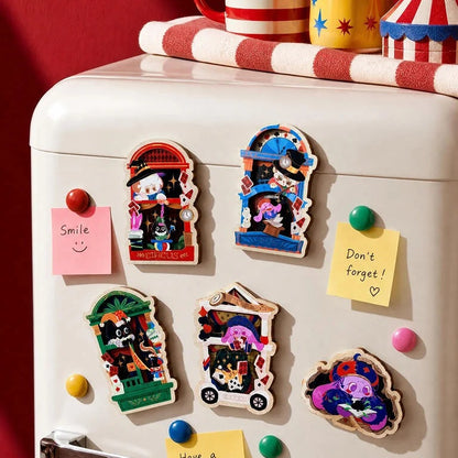 On the fridge alongside other designs from the series