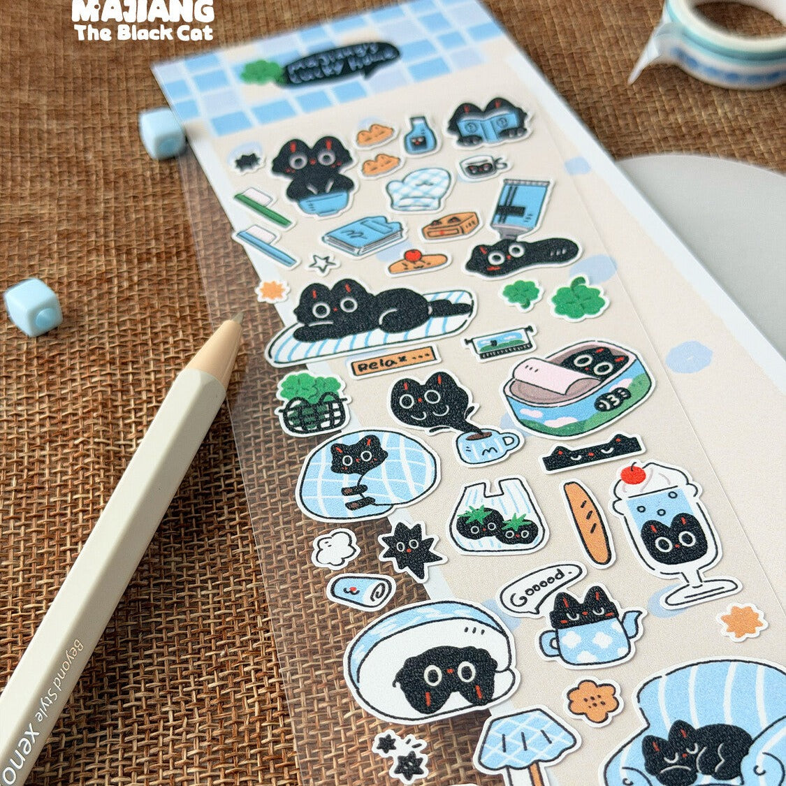 Lucky Home (blue) design with stickers peeled off