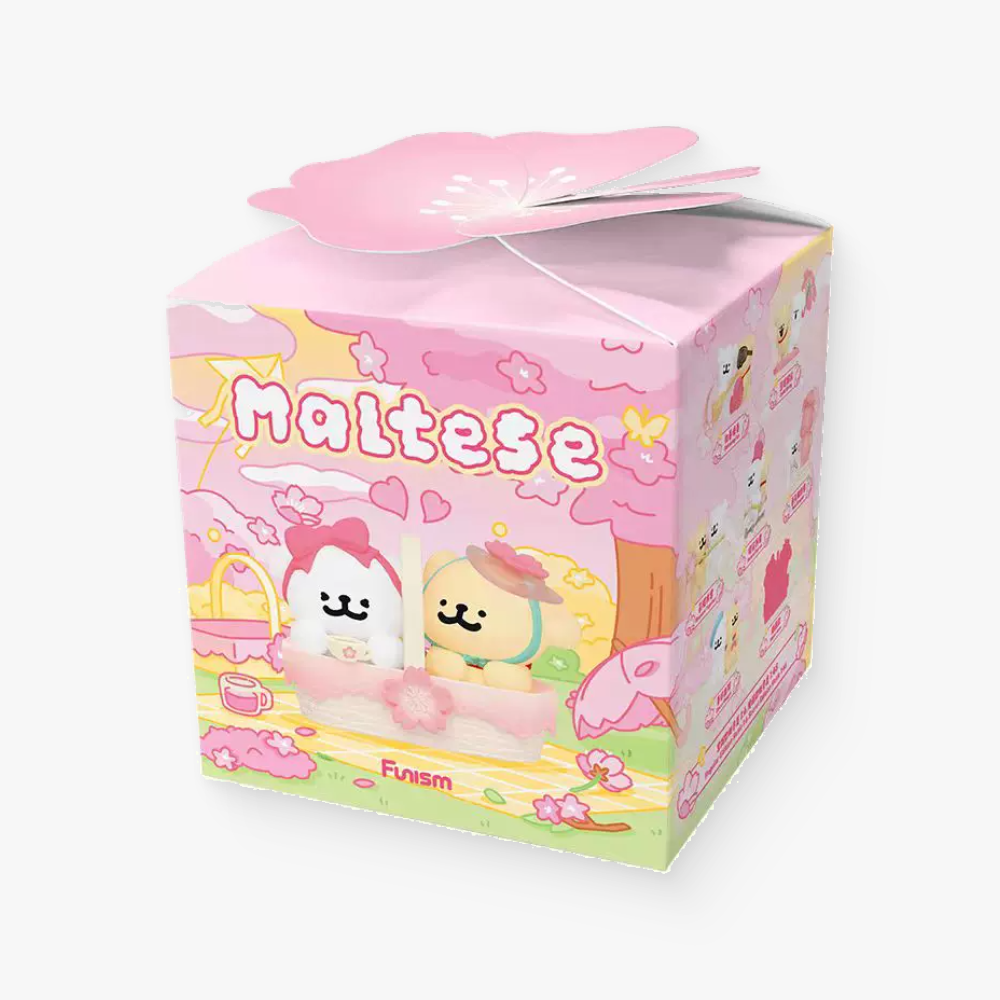 Maltese Blind Box "Fluttering Fun" Series 线条小狗浪漫樱花盲盒