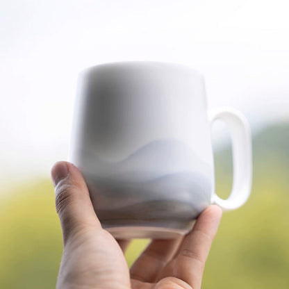 Hand-painted Coffee and Tea Mug (Foggy Mountains)