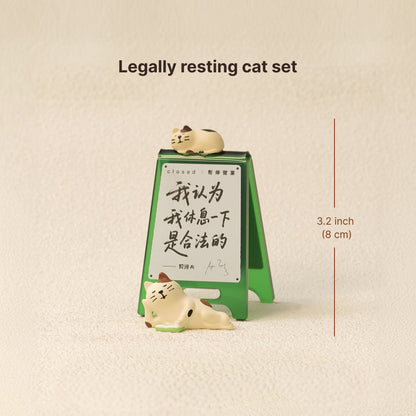 Legally Resting Cat Miniature Set 「我认为我休息一下是合法的」猫猫摆件