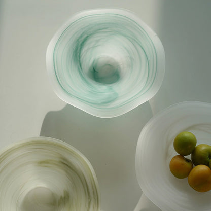 Wavy Frost Glass Salad and Fruit Plate