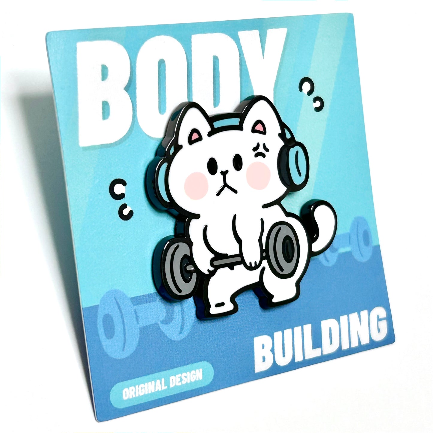 健身猫（金属徽章、磁吸冰箱贴）