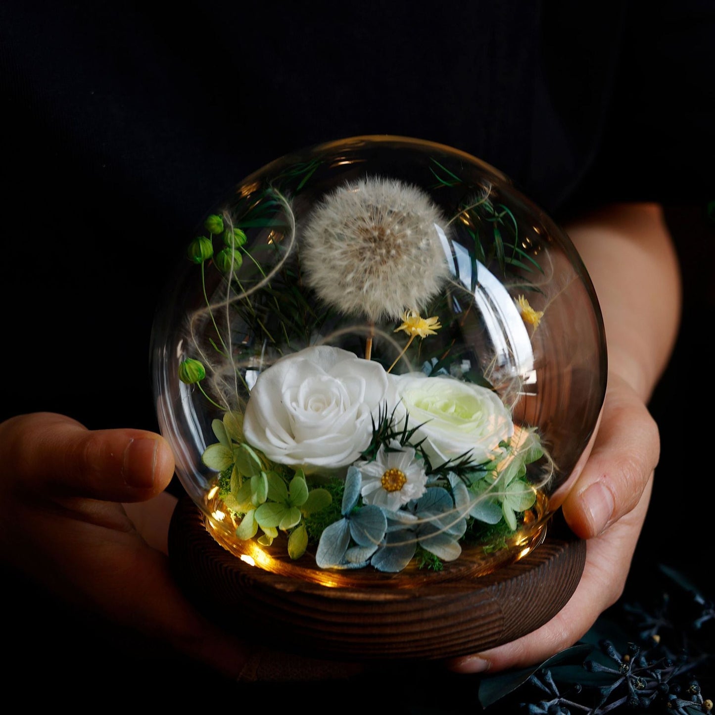 Preserved Flower Light Dome