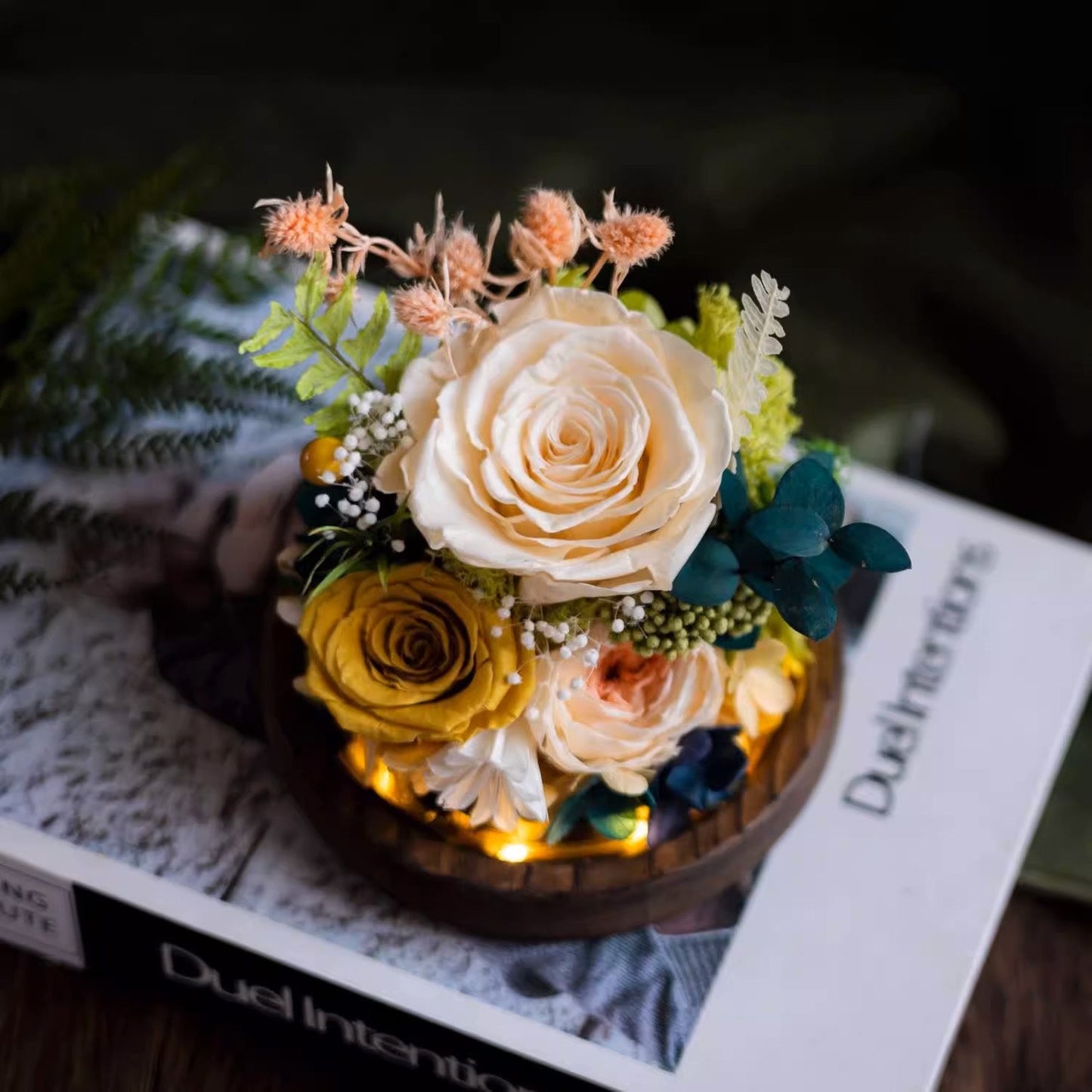 Preserved Flower Light Dome